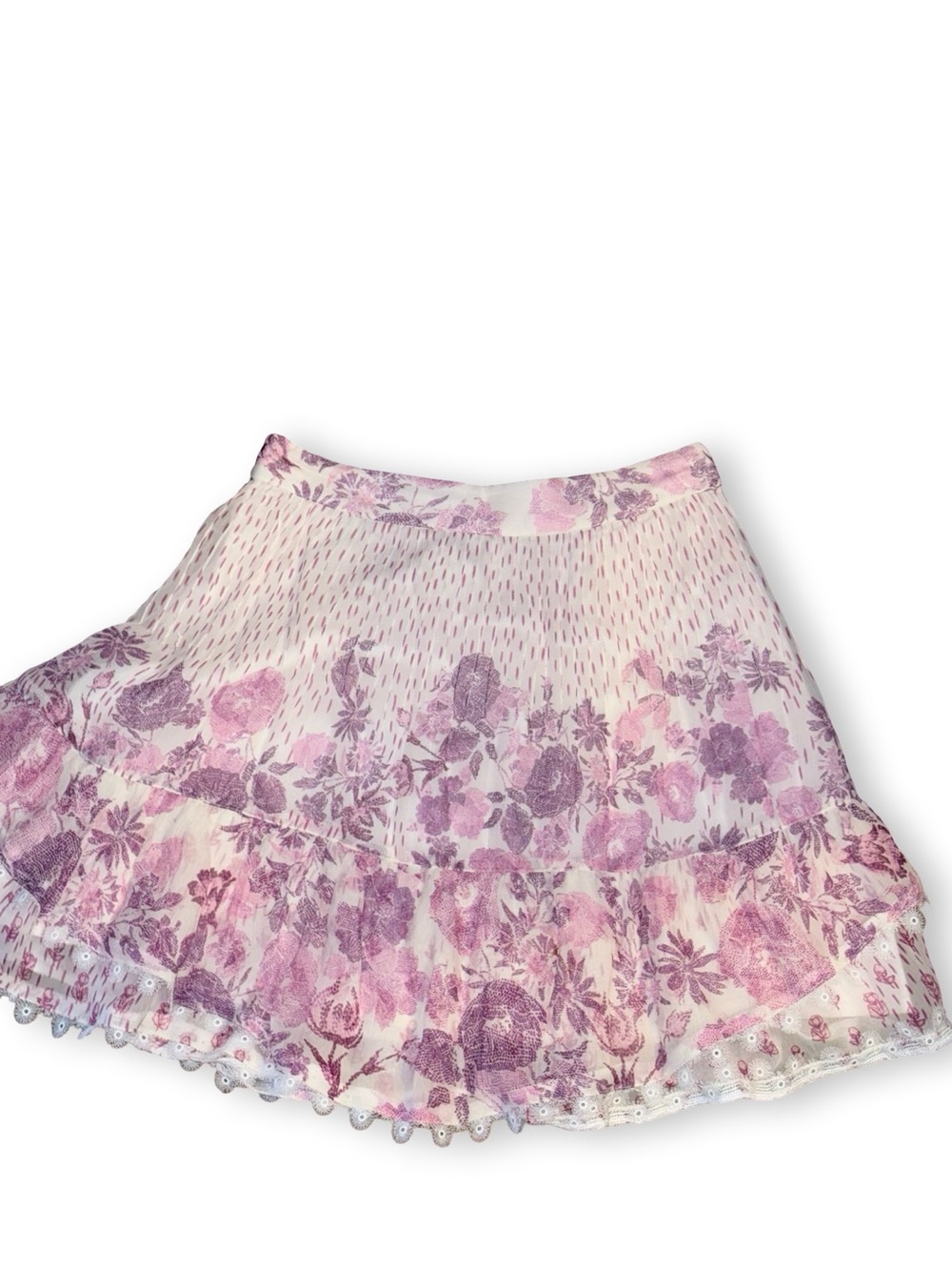 HEMANT & NANDITA Pink Floral Tiered Mini Skirt - Picture 5 of 6